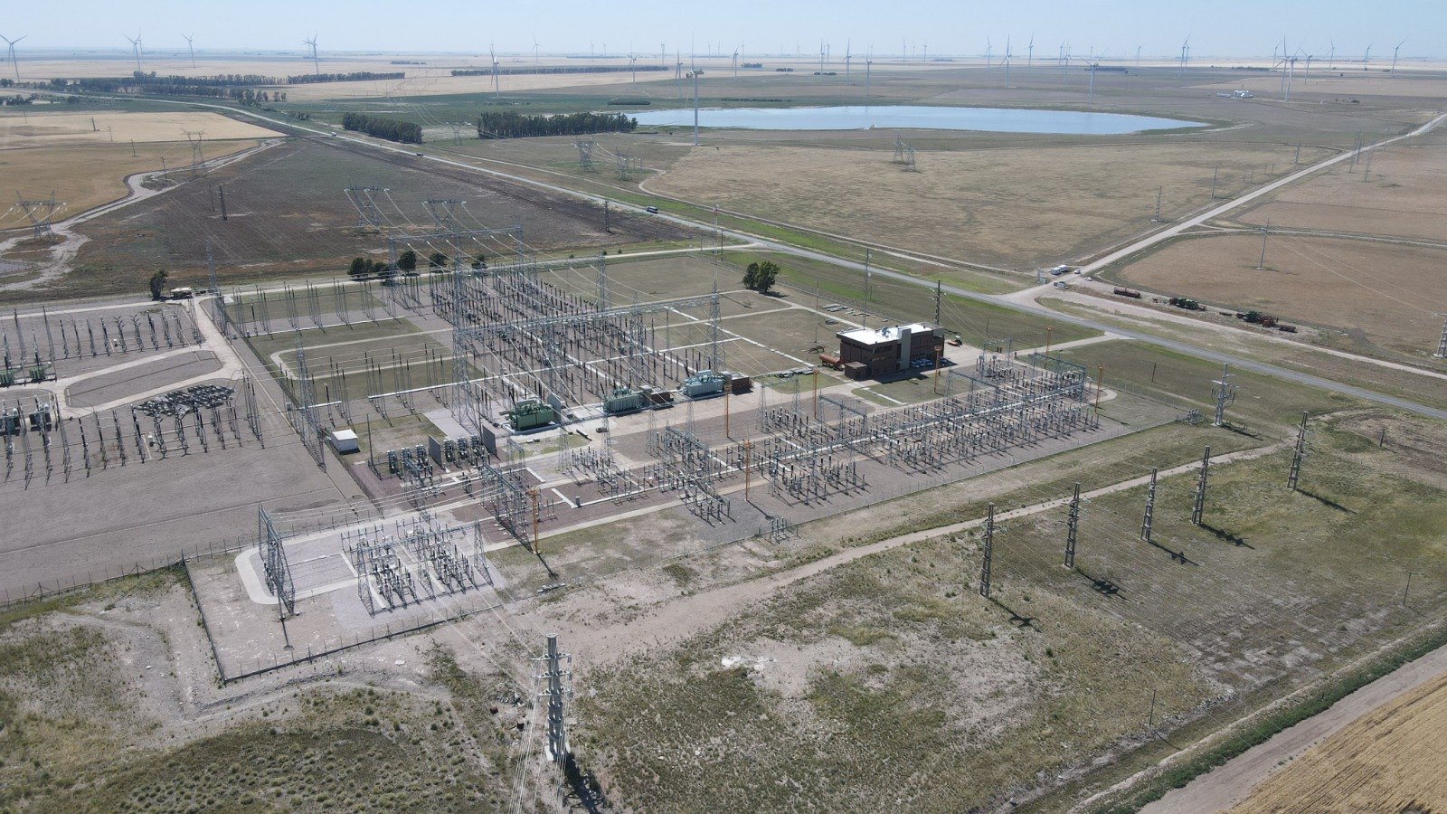 Aerial view of a grid substation developed by Flexen
